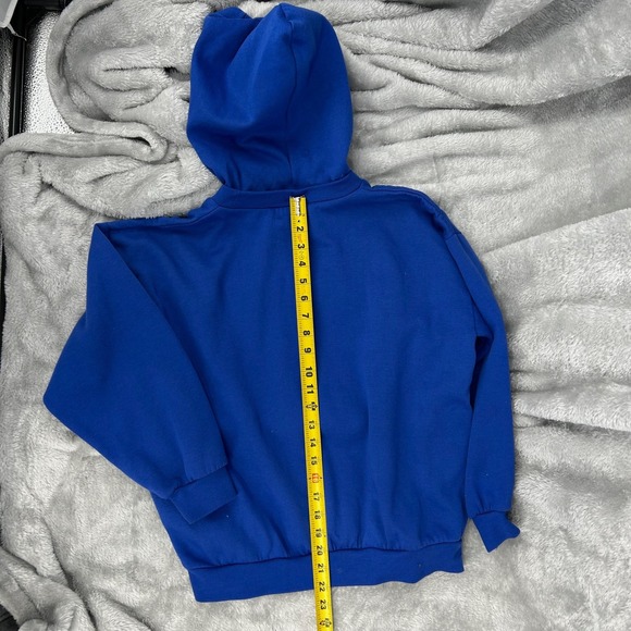 Vintage LA Gear Blue Pink Embroidered Hoodie Sweatshirt Women's Size Medium - Picture 8 of 9